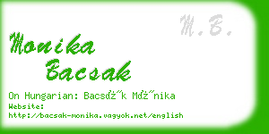 monika bacsak business card